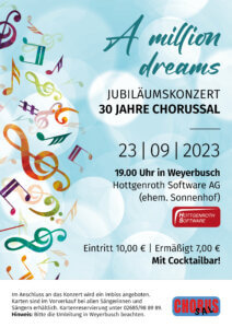 Plakat Jubiläumskonzert 30 Jahre Chorussal
